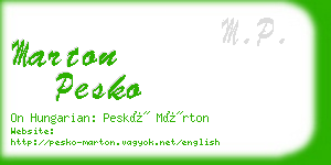 marton pesko business card